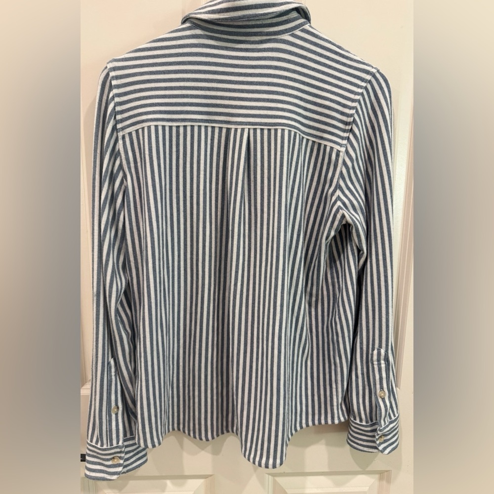 FAHERTY Legend sweater shirt navy blazer stripe medium $168 SUPER SOFT - Picture 7 of 10